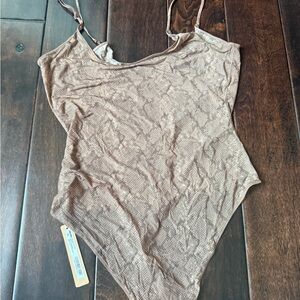 SKIMS Limited Edition Milky Sheer Bodysuit Jasper Snake Print